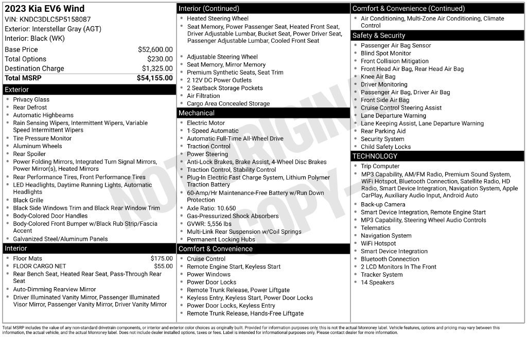 Certified 2023 Kia EV6 Wind AWD/4WD image 13