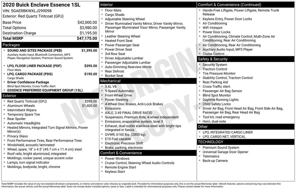 Used 2020 Buick Enclave Essence w/ Sound and Sites Package image 31