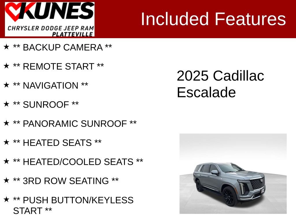 Used 2025 Cadillac Escalade Premium Luxury AWD/4WD image 2