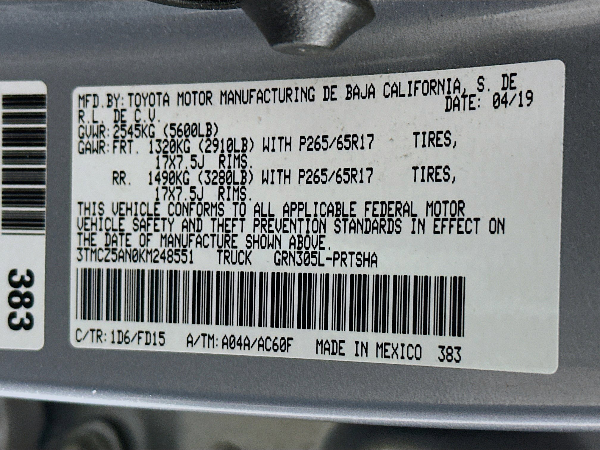 Used 2019 Toyota Tacoma TRD Sport w/ Technology Package image 12