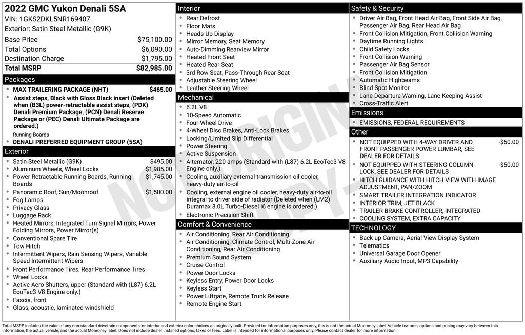 Used 2022 GMC Yukon Denali w/ Max Trailering Package image 42