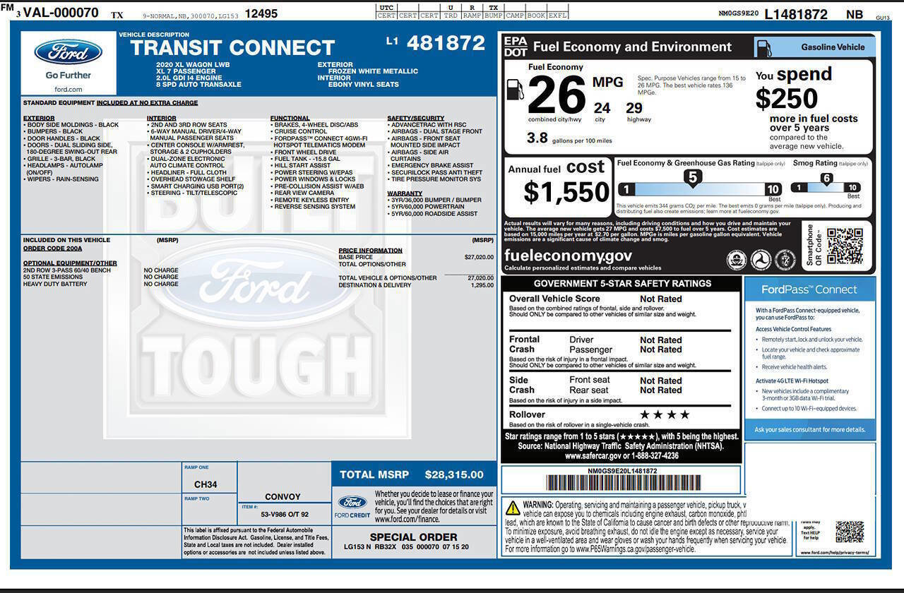 Used 2020 Ford Transit Connect XL image 8