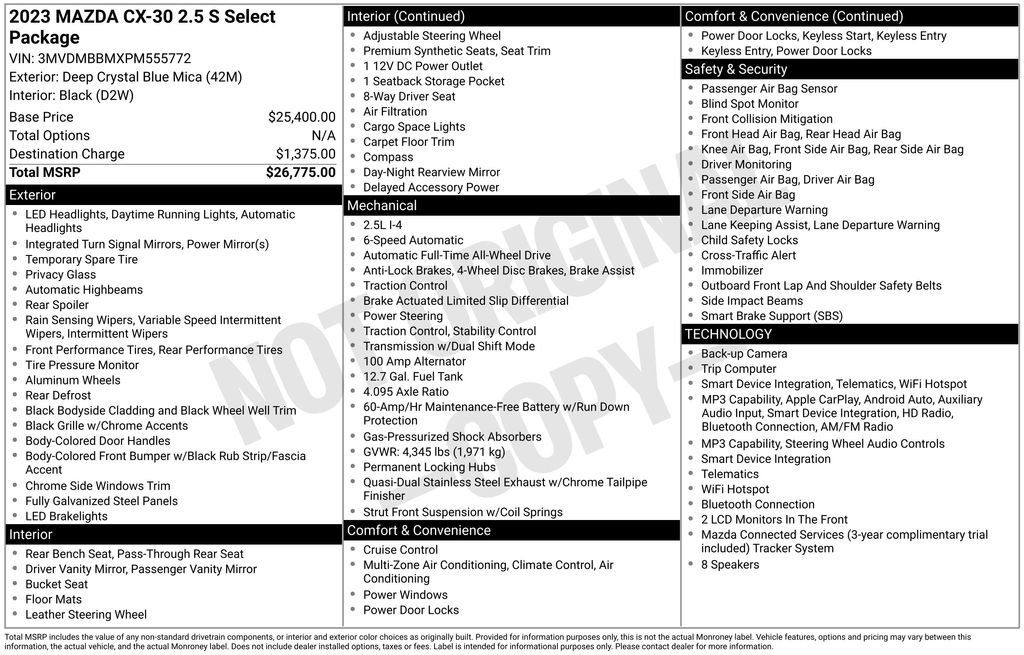 Used 2023 MAZDA CX-30 AWD 2.5 S w/ Select Package image 22