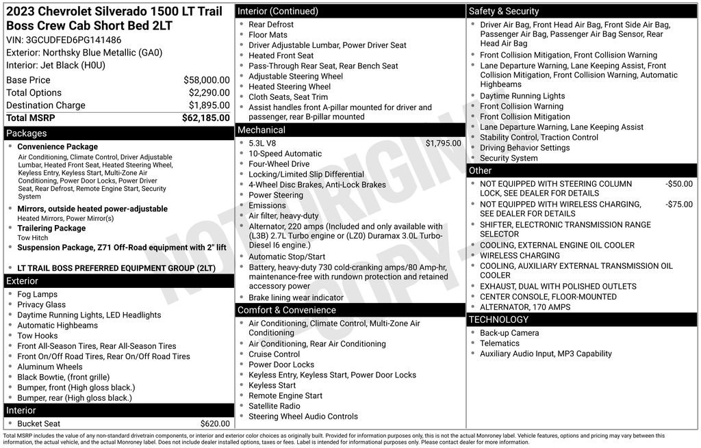 Used 2023 Chevrolet Silverado 1500 LT Trail Boss AWD/4WD image 12