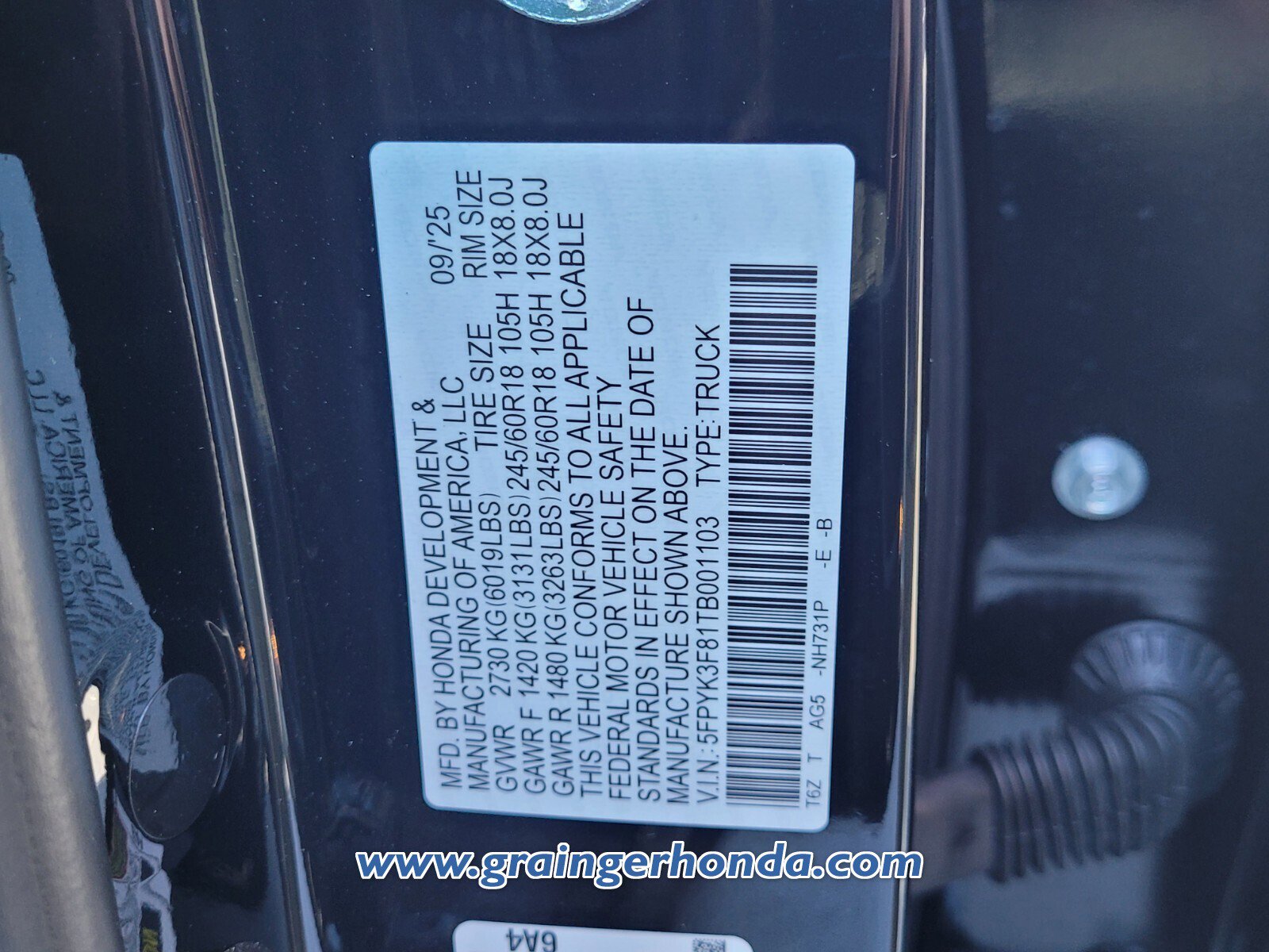 New 2026 Honda Ridgeline Black Edition image 13