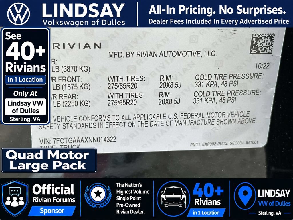 Used 2022 Rivian R1T Adventure AWD/4WD image 29