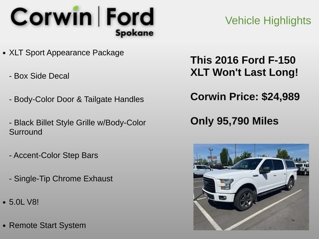 Used 2016 Ford F150 XLT w/ Equipment Group 302A Luxury AWD/4WD image 12