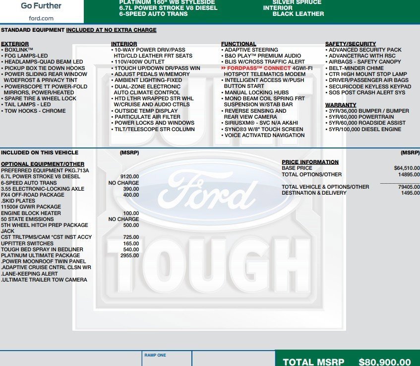 Used 2019 Ford F350 Platinum w/ Platinum Ultimate Package image 3