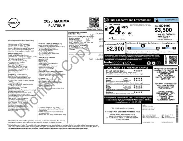 Used 2023 Nissan Maxima Platinum w/ Sport Mat Group FWD image 37