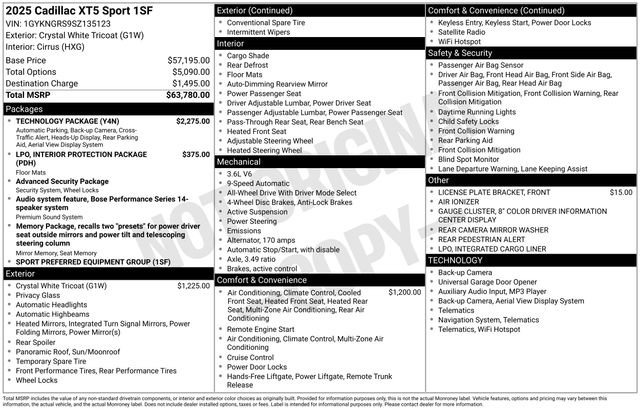 Used 2025 Cadillac XT5 Sportv w/ Technology Package image 10