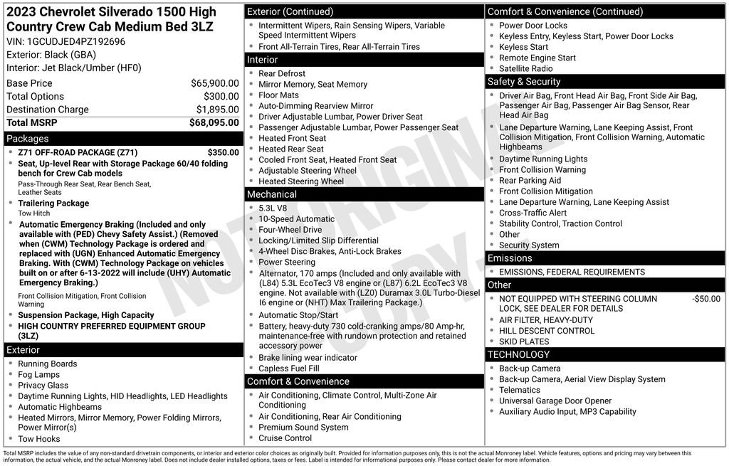 Used 2023 Chevrolet Silverado 1500 High Country w/ Z71 Off-Road Package image 4