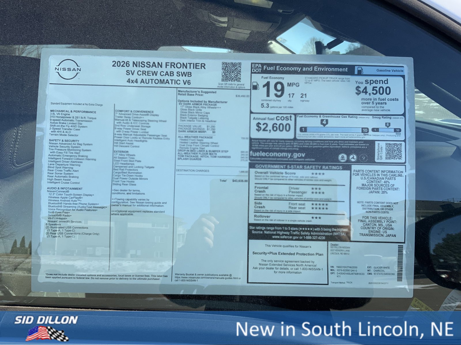 New 2026 Nissan Frontier SV w/ All-Weather Content Package image 13