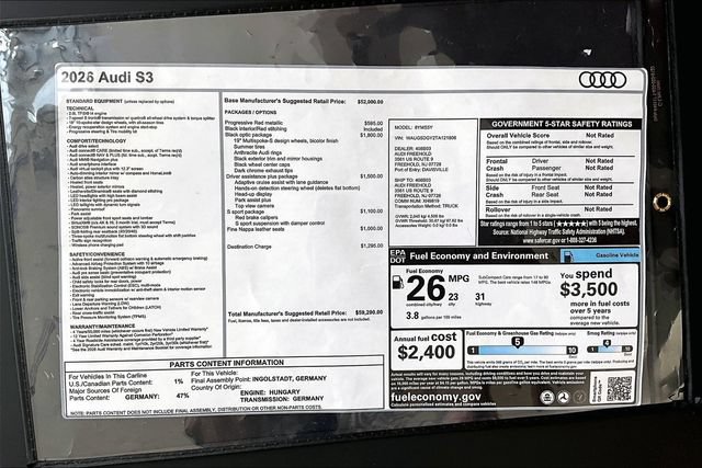 New 2026 Audi S3 Premium AWD/4WD image 14