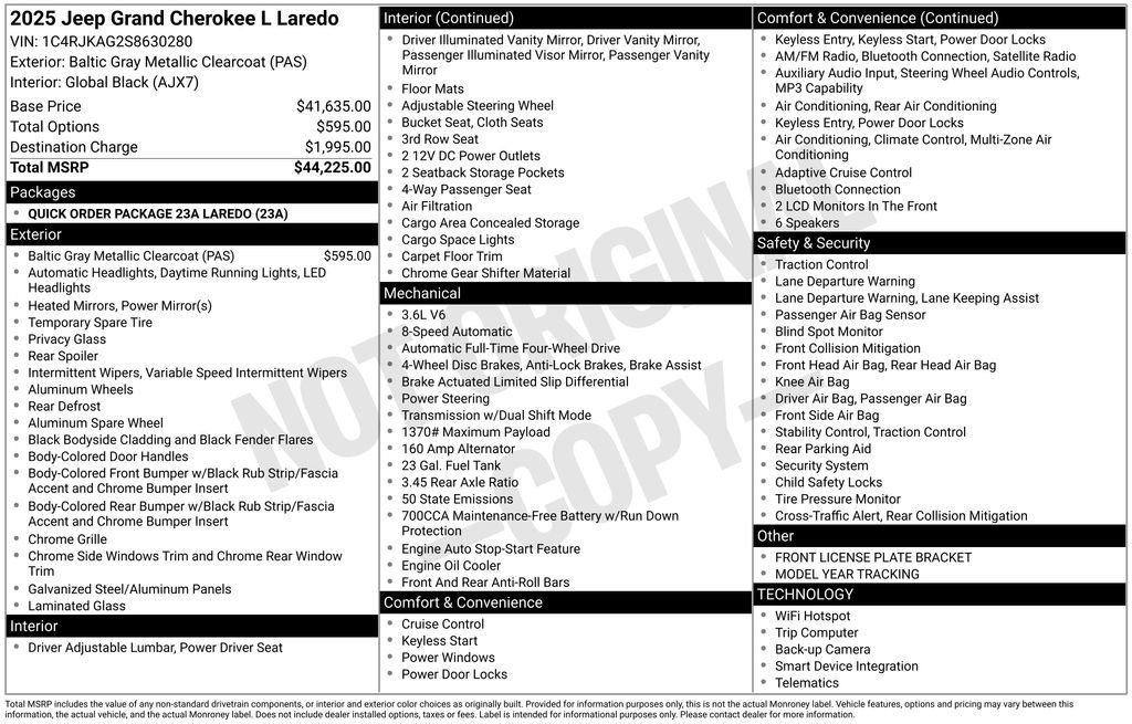 Certified 2025 Jeep Grand Cherokee L Laredo image 42