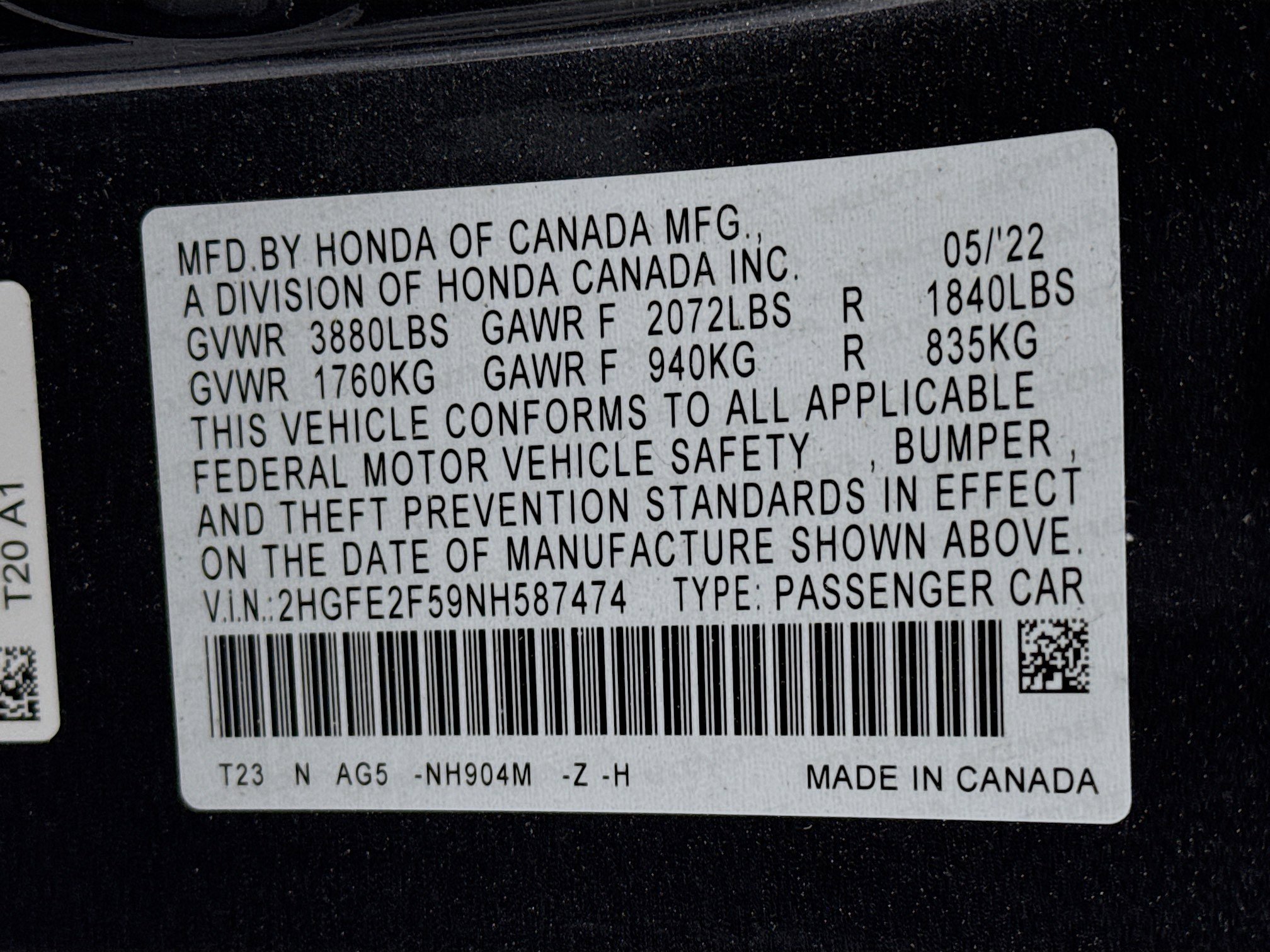 Certified 2022 Honda Civic Sport image 29