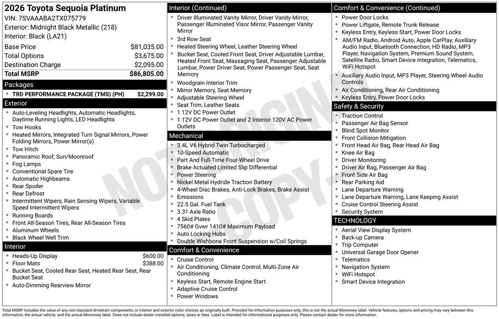 Used 2026 Toyota Sequoia Platinum w/ TRD Performance Package (TMS) AWD/4WD image 29