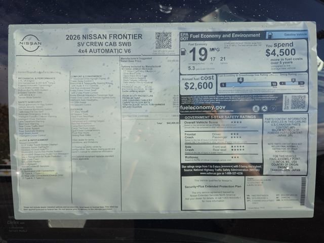 New 2026 Nissan Frontier SV w/ Tow Package image 33