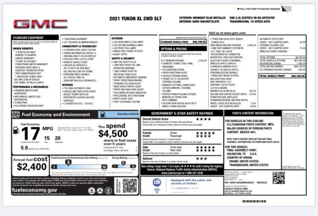 Used 2021 GMC Yukon XL SLT w/ SLT Premium Package image 34