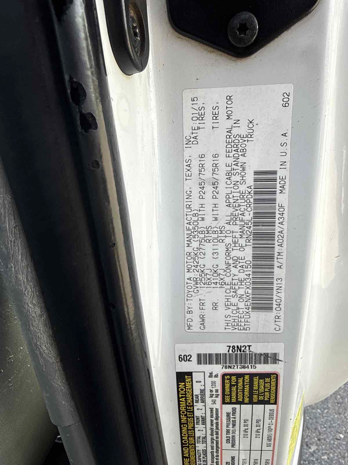 Used 2015 Toyota Tacoma 4x4 Access Cab image 19