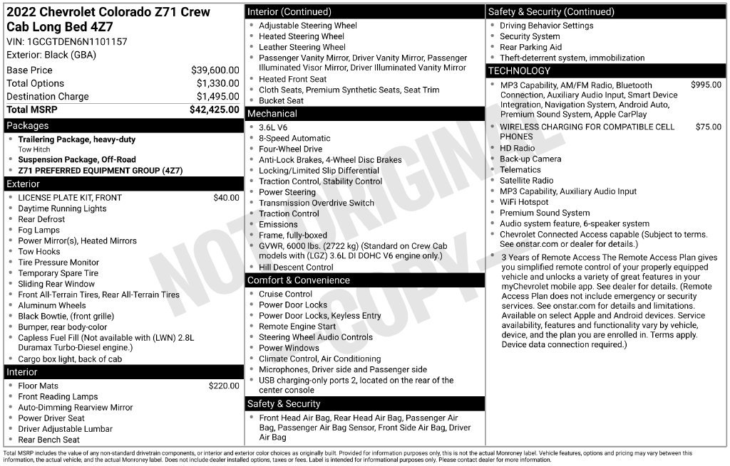 Certified 2022 Chevrolet Colorado Z71 AWD/4WD image 39