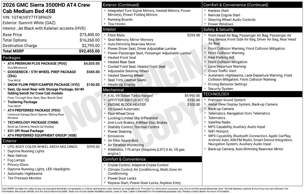 New 2026 GMC Sierra 3500 AT4 w/ AT4 Premium Plus Package AWD/4WD image 11