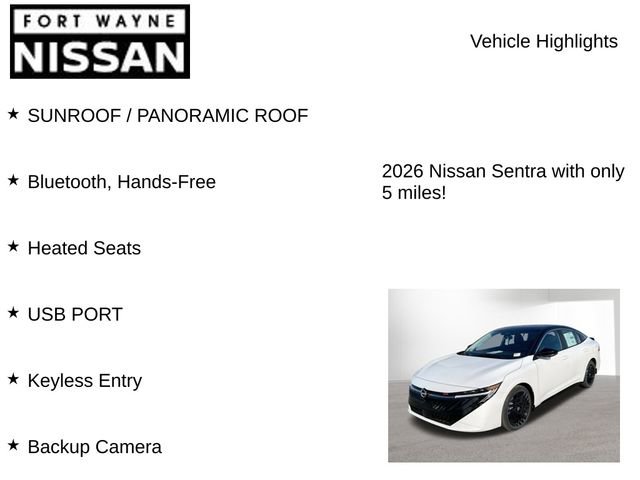 New 2026 Nissan Sentra SR w/ SR Premium Package image 8