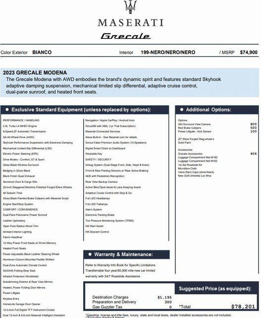 Certified 2023 Maserati Grecale Modena