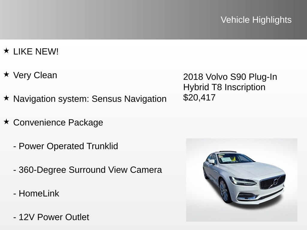 Used 2018 Volvo S90 T8 Inscription w/ Convenience Package image 12
