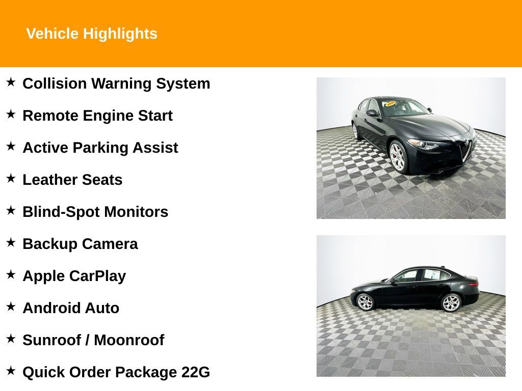 Used 2020 Alfa Romeo Giulia Ti w/ Active Blind Spot Package image 2