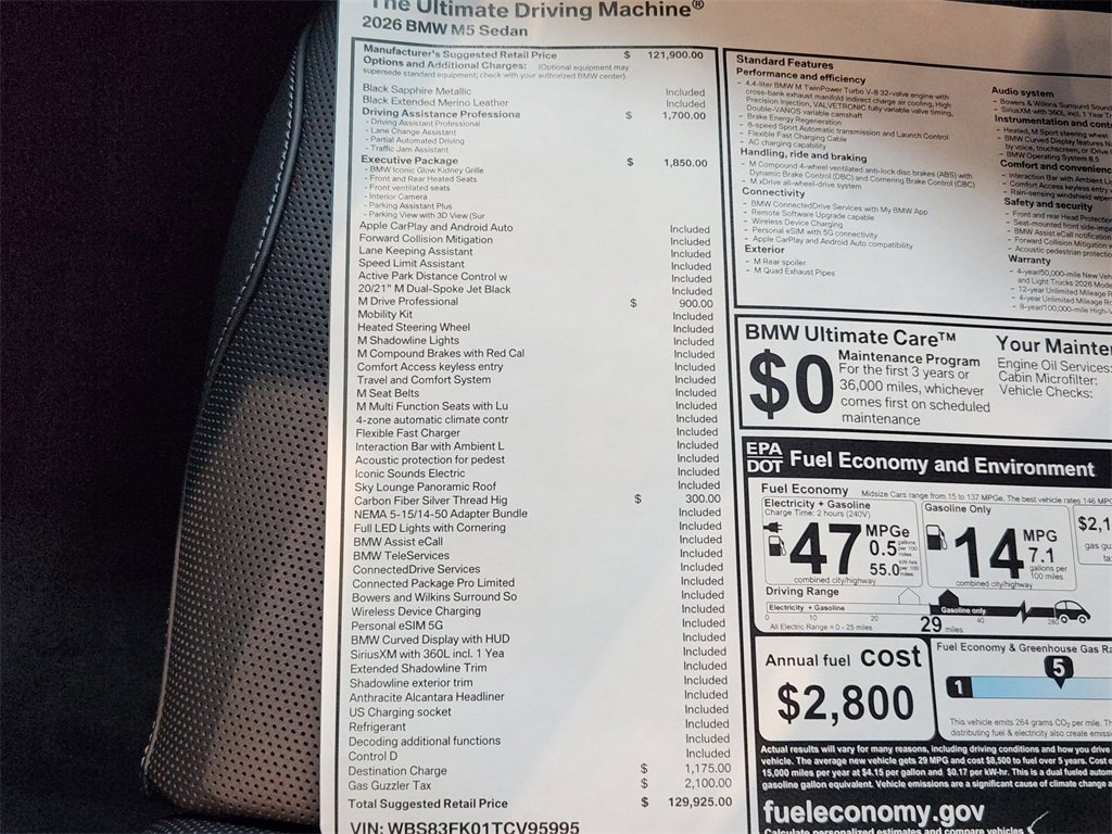 New 2026 BMW M5 w/ Executive Package image 20