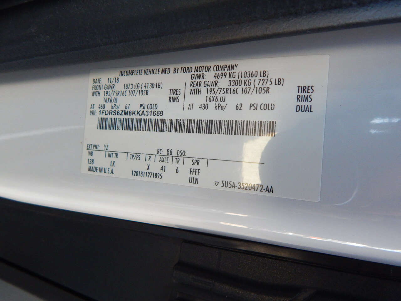 Used 2019 Ford Transit 350 138 DRW w/ Premium Package RWD image 29
