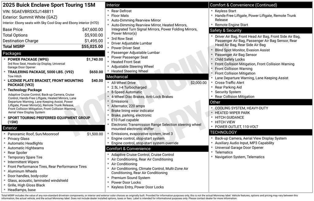 Certified 2025 Buick Enclave Sport Touring w/ Power Package image 5