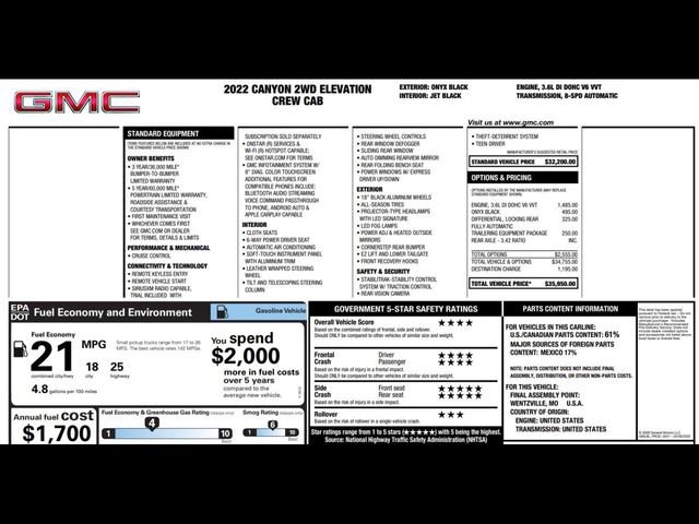 Used 2022 GMC Canyon Elevation w/ Trailering Package image 3