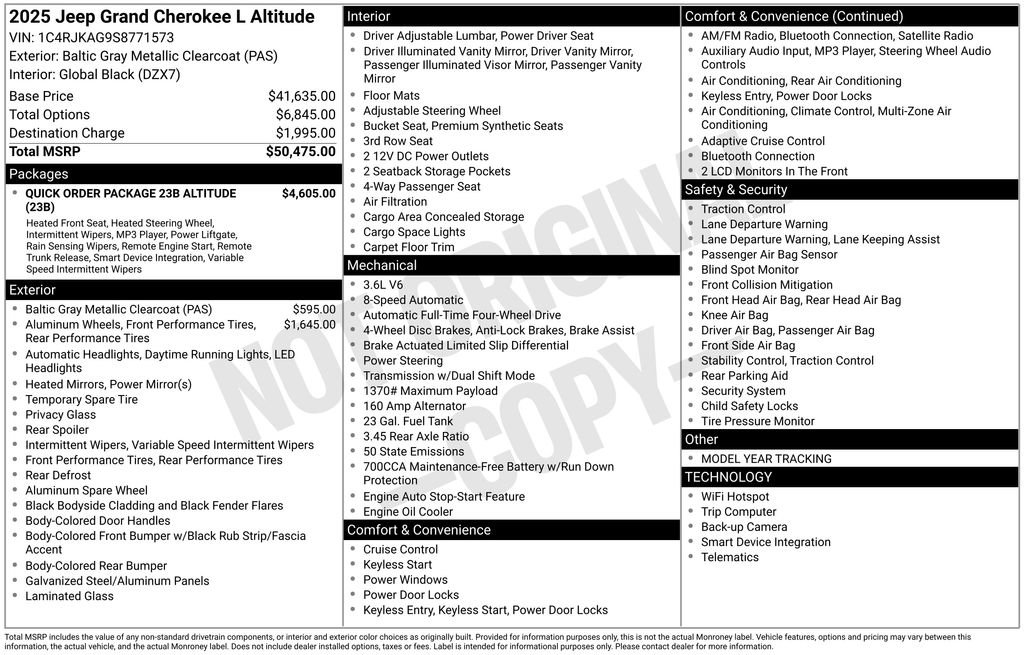 New 2025 Jeep Grand Cherokee L Laredo image 15