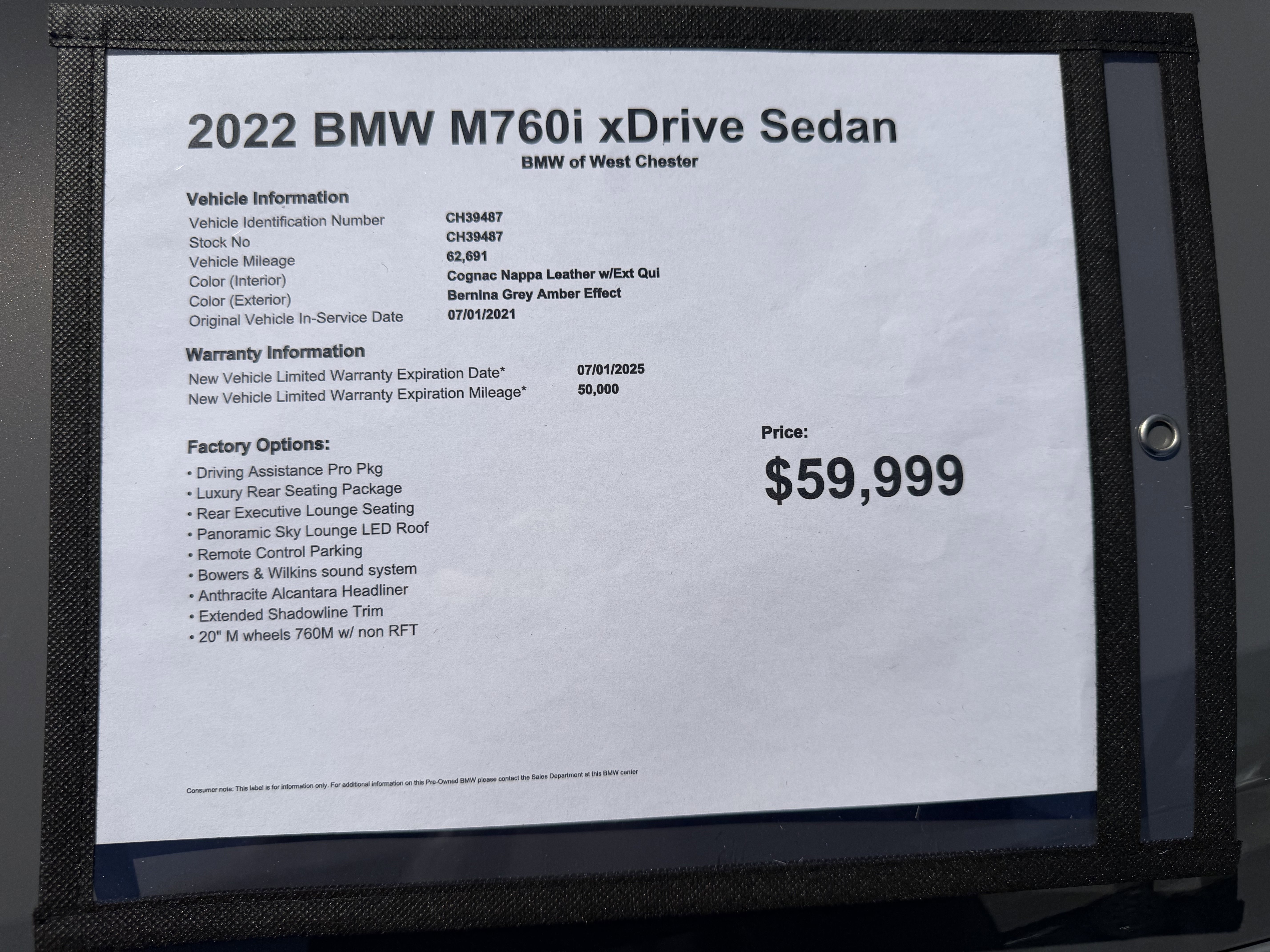 Used 2022 BMW M760i xDrive image 19