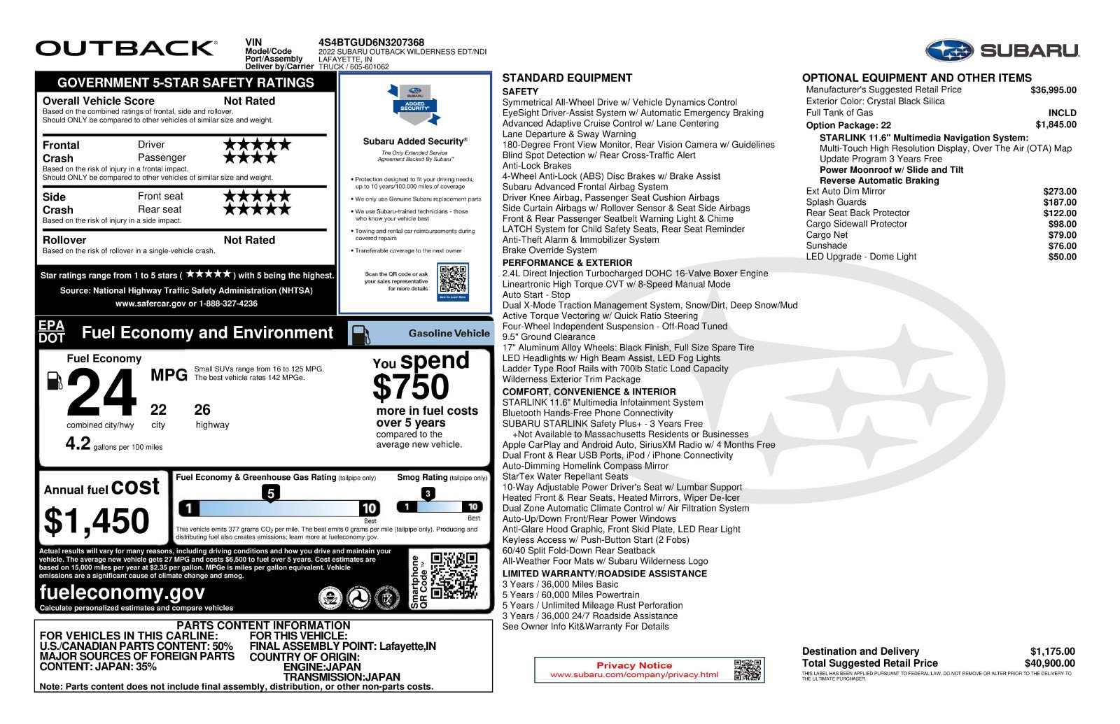 Used 2022 Subaru Outback Wilderness AWD/4WD image 11