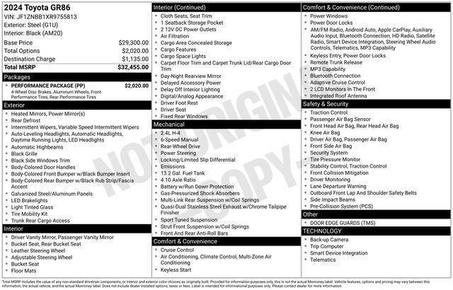 Used 2024 Toyota GR86 w/ Performance Package RWD image 10