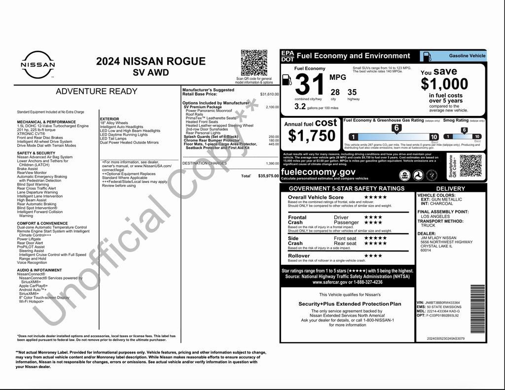 Used 2024 Nissan Rogue SV w/ SV Premium Package image 2
