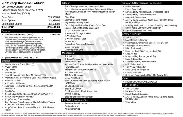 Used 2022 Jeep Compass Latitude w/ Convenience Group FWD image 4