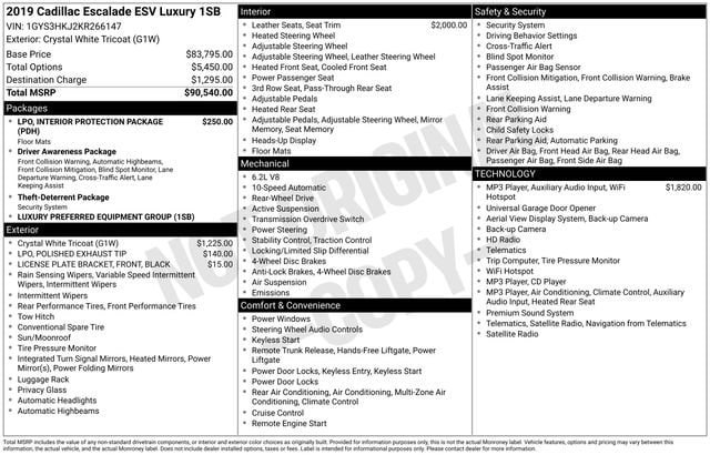 Used 2019 Cadillac Escalade ESV Luxury RWD image 32
