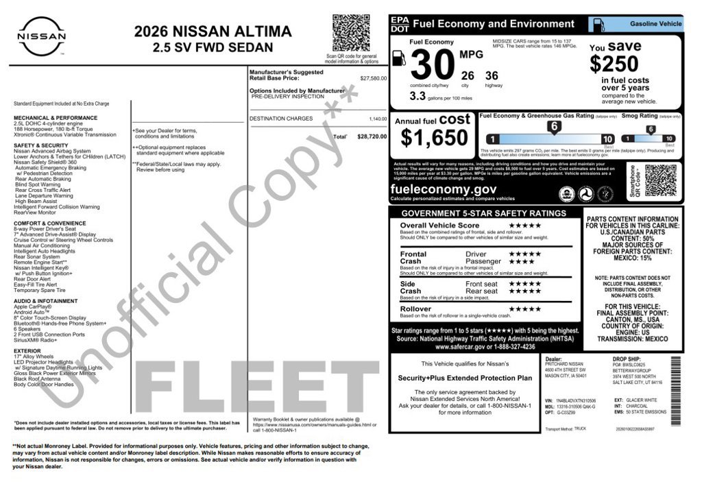 Used 2026 Nissan Altima 2.5 SV FWD image 3