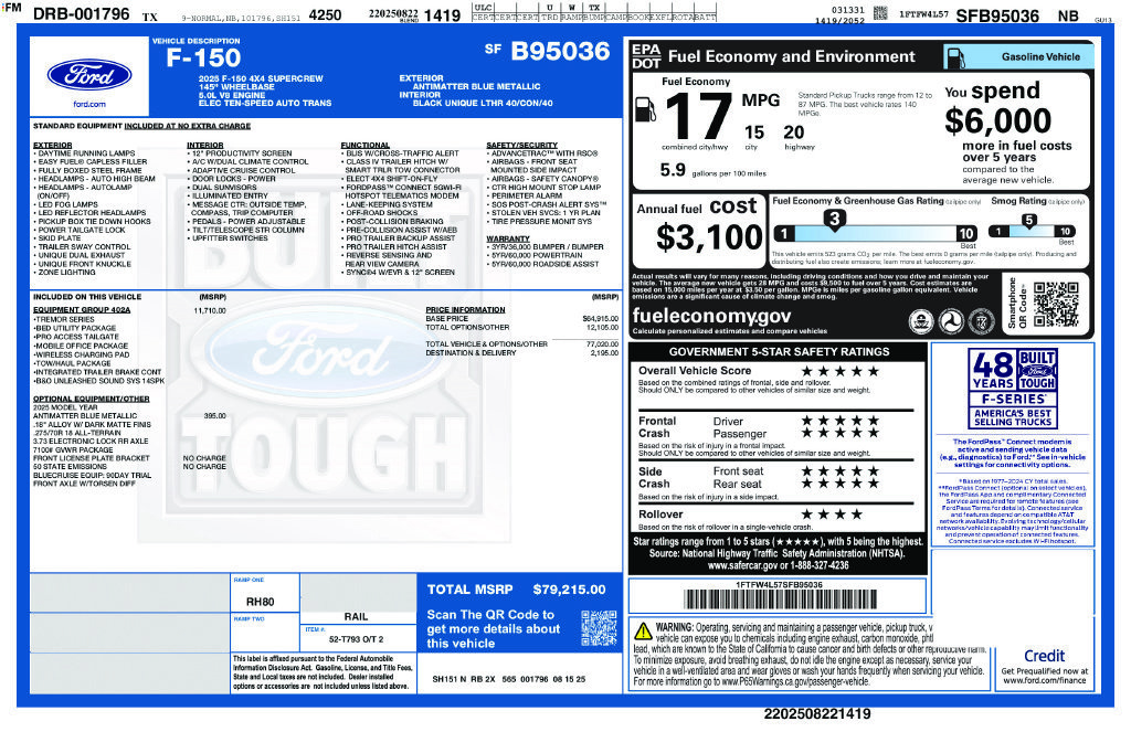 Used 2025 Ford F150 Tremor w/ Equipment Group 402A High AWD/4WD image 38