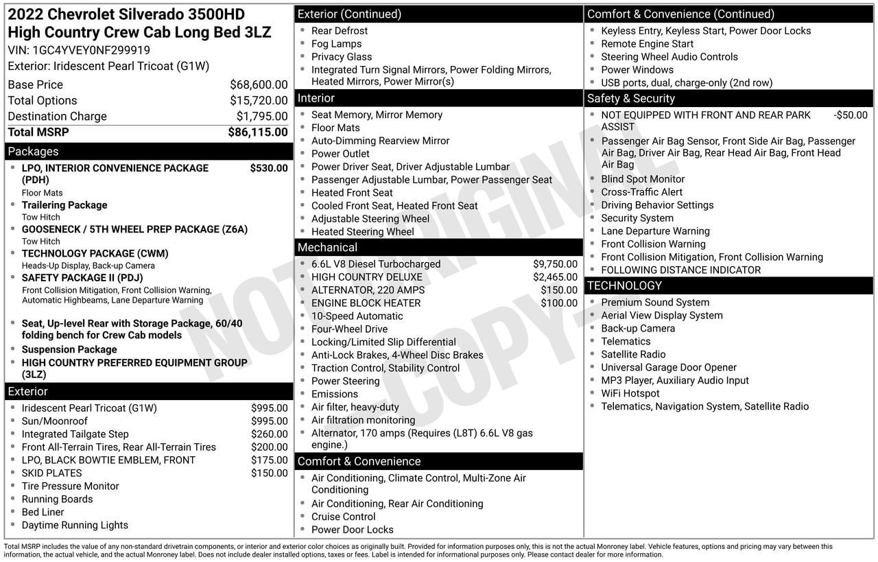 Used 2022 Chevrolet Silverado 3500 High Country AWD/4WD image 29