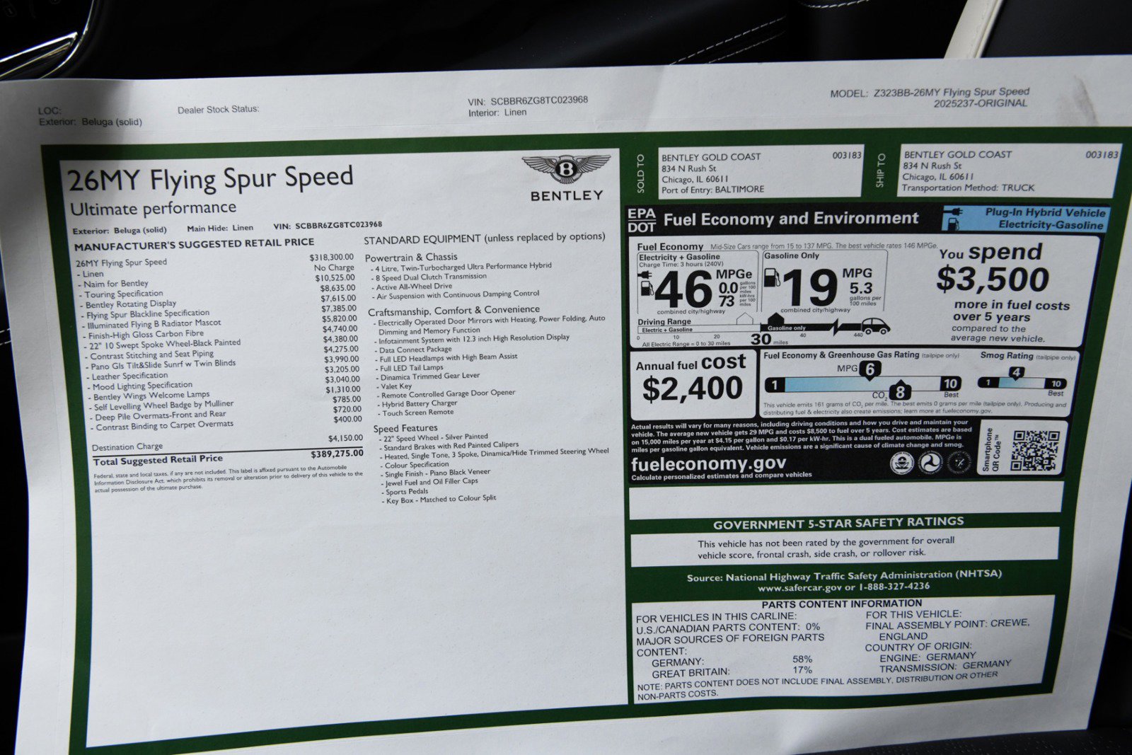 New 2026 Bentley Flying Spur Plug-In Hybrid AWD/4WD image 23