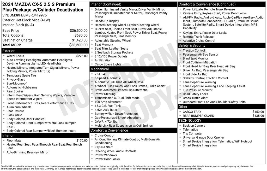 Certified 2024 MAZDA CX-5 AWD 2.5 S w/ Premium Plus Pkg image 15