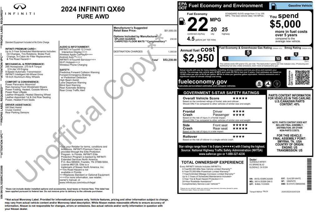 Used 2024 INFINITI QX60 Pure image 10