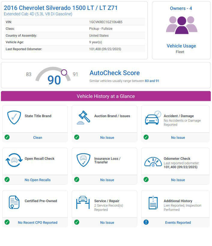 Used 2016 Chevrolet Silverado 1500 LT w/ All Star Edition image 2