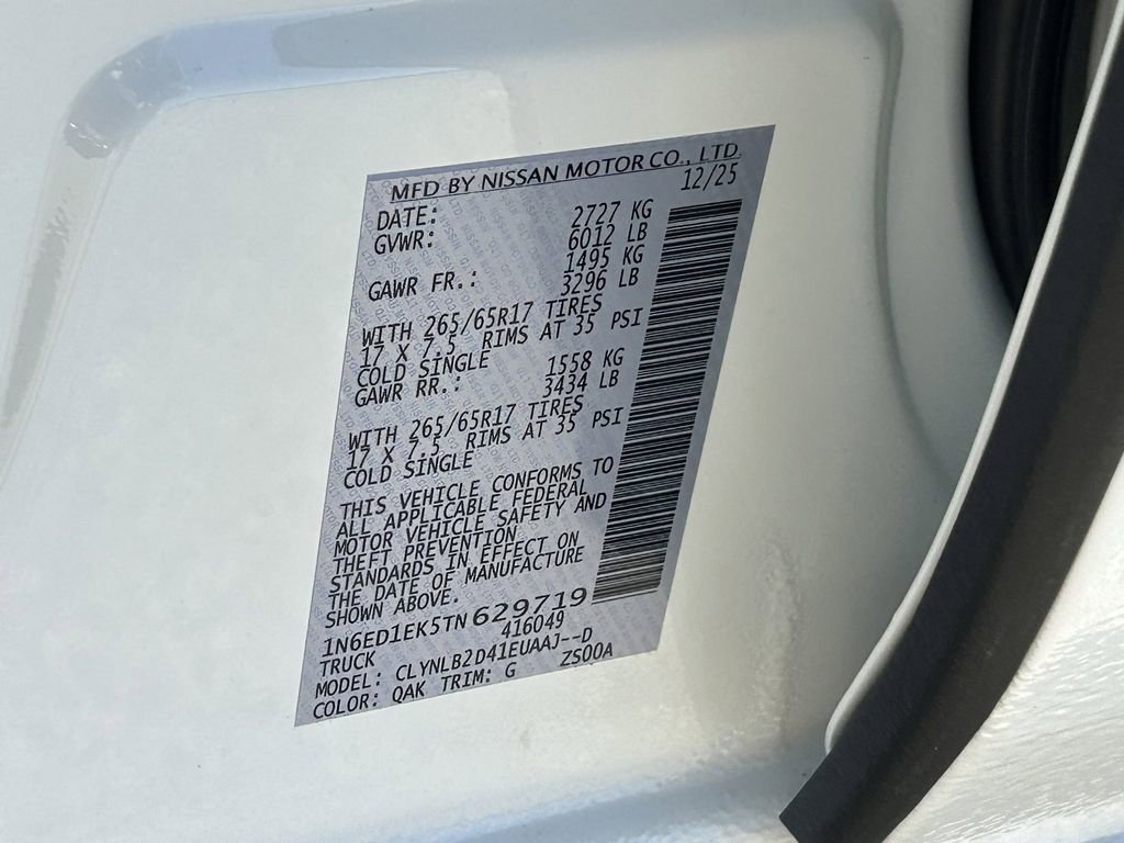 New 2026 Nissan Frontier SV w/ All-Weather Content Package image 19