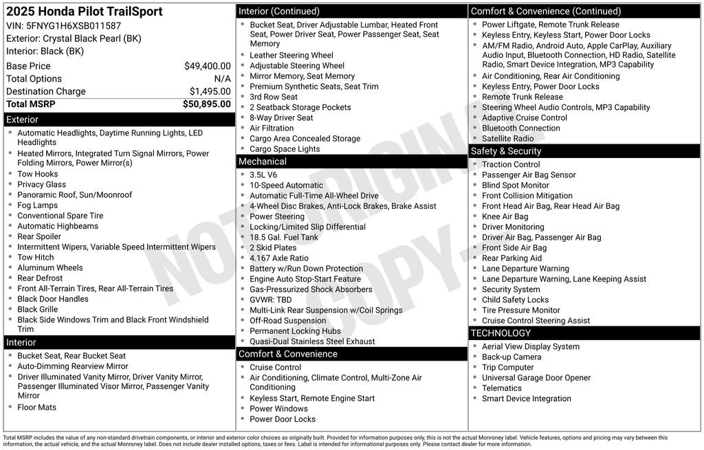 Used 2025 Honda Pilot TrailSport image 6