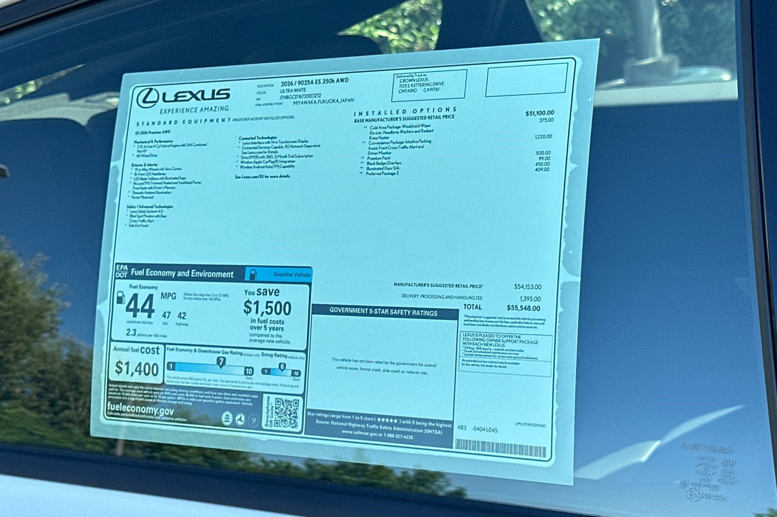 New 2026 Lexus ES 350h AWD w/ Convenience Package image 28
